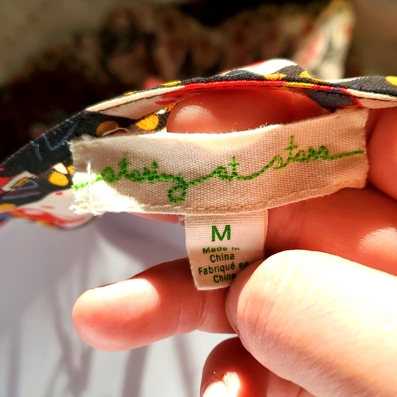 ♥️💕Staring at Stars bohemian print sheer tunic top size M - Picture 6 of 8